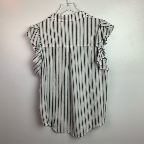 Maeve Flutter Sleeve Striped Blouse - Picture 3 of 6